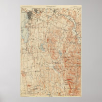Mapa topográfico de la época de Burlington Vermont