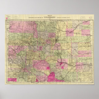 Póster Mapa topográfico de Nell en Colorado