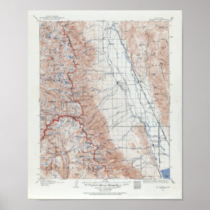 Póster Mapa topográfico del Monte Whitney California del