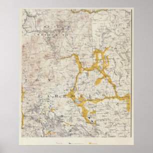 Póster Mapa topográfico y glacial de New Hampshire 2