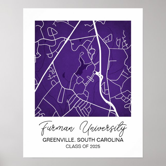 Póster Mapa universitario personalizado, mapa personaliza (Frente)