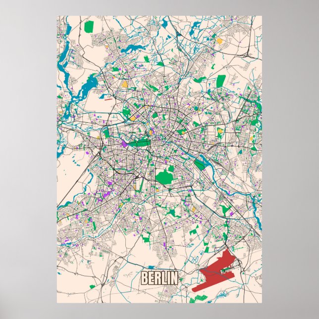 Póster Mapa urbano de Berlín (Frente)