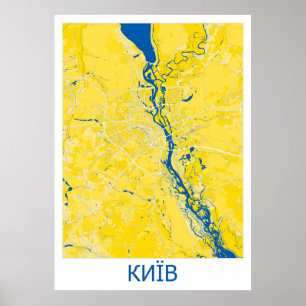 Póster Mapa vectorial detallado de Kiev