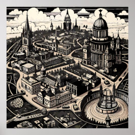 Póster Mapa victoriano de Londres retirado