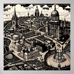 Póster Mapa victoriano de Londres retirado