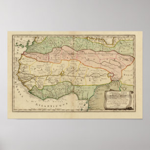 Póster Mapa vintage de África Occidental de 1679