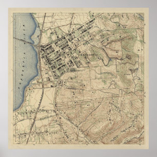 Póster Mapa Vintage de Anacostia DC (1892) 