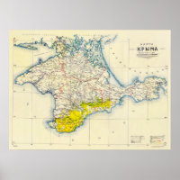 Mapa vintage de Crimea, Ucrania, región de Sebasto