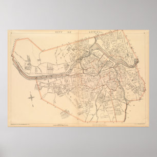 Póster Mapa vintage de MAMÁES Lowell (1904)