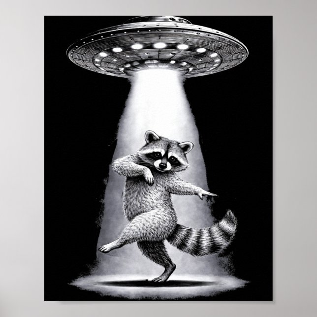 Póster Mapache alienígena realiza un baile tonto de meme  (Frente)