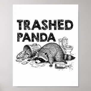 Póster Mapache Borracho Divertido Mapache se Emborracha M