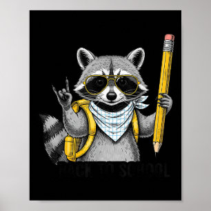 Póster Mapache De Regreso A La Escuela Divertido Para Pro