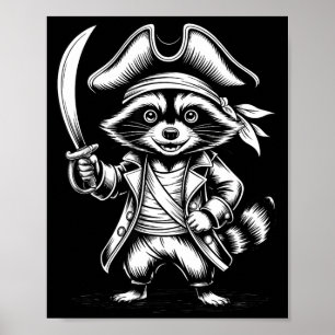 Póster Mapache de tasa divertida