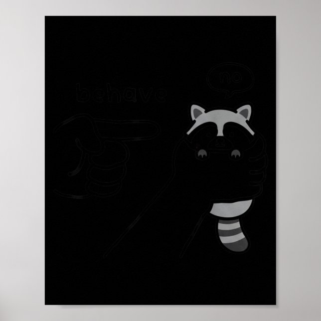 Póster Mapache Deshonesto Chiste de Mapache Divertido Com (Frente)