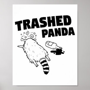 Póster Mapache destrozado, mapache divertido borracho, hu
