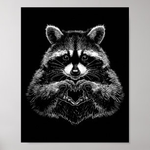 Póster Mapache Día de San Valentín Divertido Mapache Fera