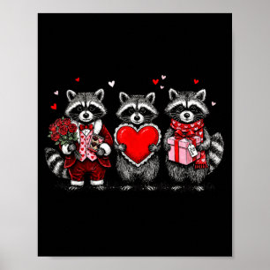 Póster Mapache Día de San Valentín Divertido Mapache Fera