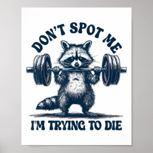Póster Mapache Divertido De Gimnasio No Me Molestes Estoy