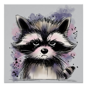 Póster Mapache gruñón