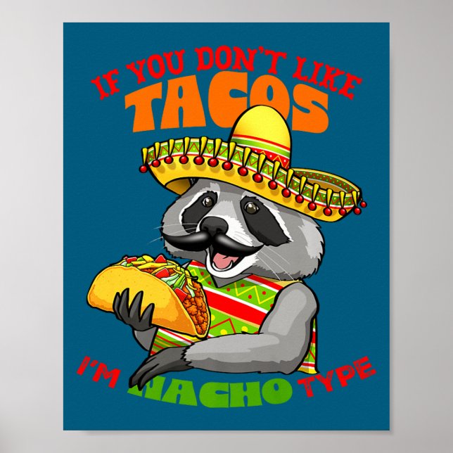 Póster Mapache mexicano cinco de mayo divertido lindo com (Frente)