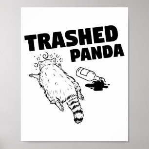 Póster Mapache Panda Destrozado Mapache Divertido Se Embo