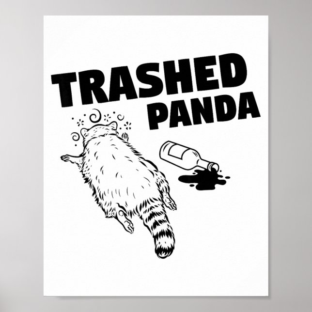 Póster Mapache Panda Destrozado Mapache Divertido Se Embo (Frente)