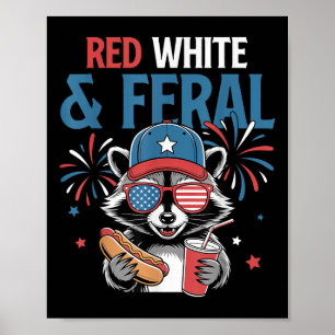 Póster Mapache Patriótico Del 4 De Julio Frase Divertida