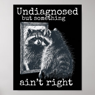 Póster Mapache Salud Mental No Diagnosticada Autismo Depr