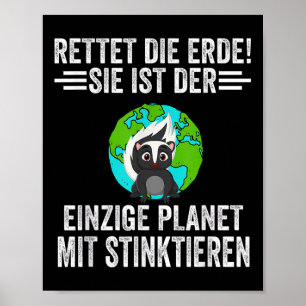 Póster Mapaches astronautas de protección ambiental