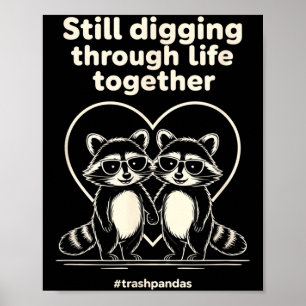 Póster Mapaches de basura Parejas Parejas Día de San Vale