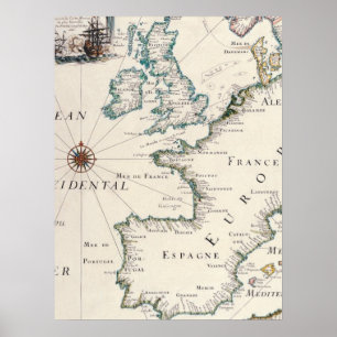 Póster Mapas antiguos del Mapa Mundial de EuropaMatthaus