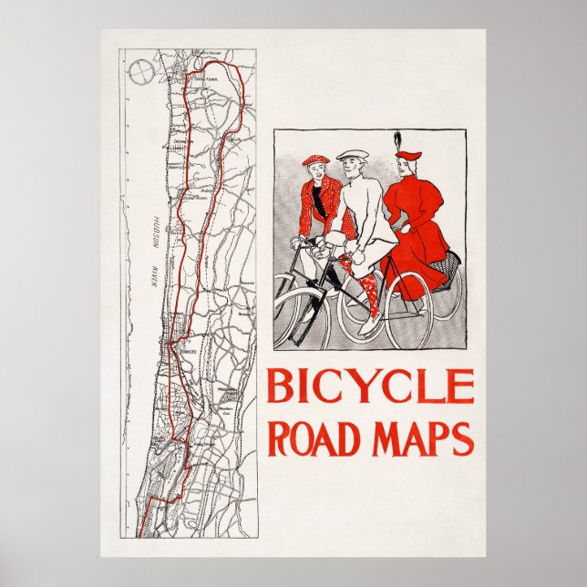 Póster Mapas de bicicleta (Frente)