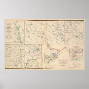 Póster Mapas de la campaña de Goldsborough de la sabana