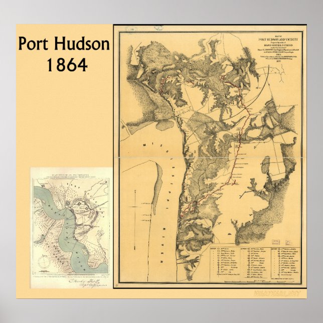 Póster Mapas de Port Hudson (Frente)