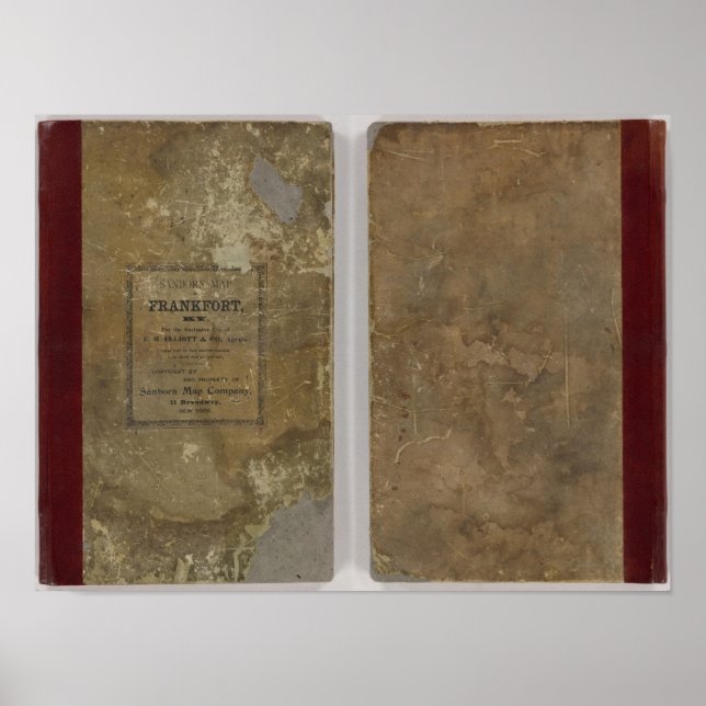 Póster Mapas de seguros de Frankfort y Kentucky (Frente)