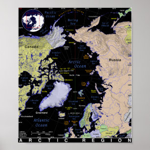 Póster Mapas del Ártico