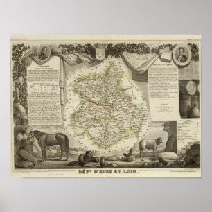 Póster Mapas del ilustracion