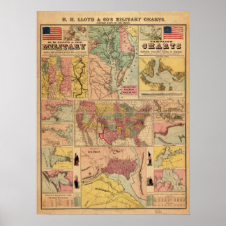 Póster Mapas estratégicos militares de la guerra civil vi