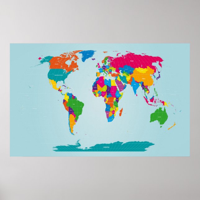 Póster Mapf del Mapa Mundial (Frente)