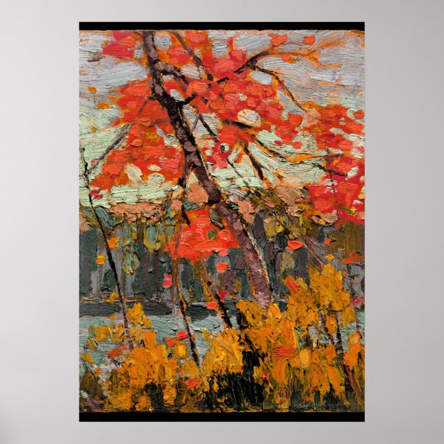 Póster Maple torcido, pintura artística fina (Frente)