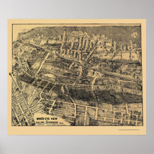 Póster Maplewood, Mapa Panorámico NJ - 1910