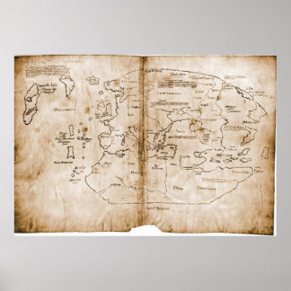 Póster Mappa Mundi, el mapa de Vinland del siglo XV