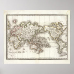Póster Mappemonde - Mapa de Globe