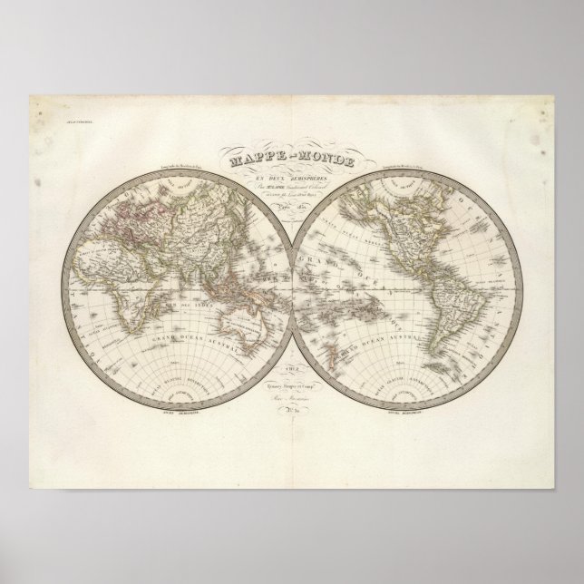 Póster Mappemonde - Mapa Mundial (Frente)