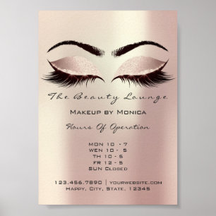 Póster Maquillador de Pestañas Brillo Belleza Rosa Rosa