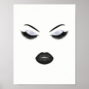 Póster Maquillaje con efecto del purpurina