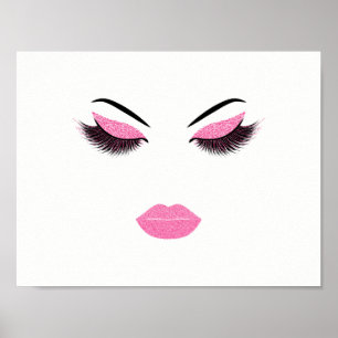 Póster Maquillaje con efecto purpurina