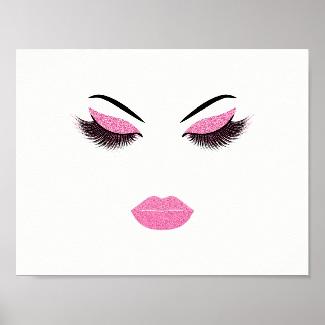 Póster Maquillaje con efecto purpurina (Frente)