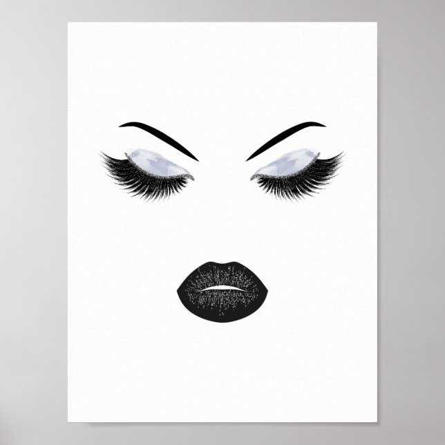 Póster Maquillaje con efecto purpurina (Frente)