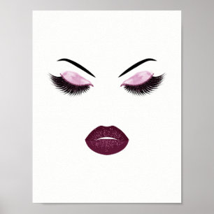 Póster Maquillaje con efecto purpurina